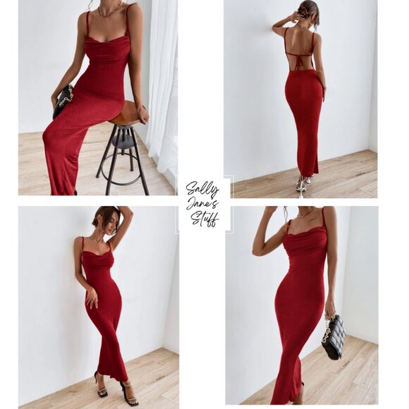 SOLD - Lot of 4 SHEIN Dresses Soft Velour Sparkly Holiday Party Size Small - Picture 2 of 8